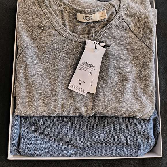 UGG Heather Gray & Blue MSteiner Pajamas in Gift Box. Large. - Picture 2 of 4